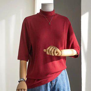 (안나앤플러스) A. 푸딩 하프넥 반팔 티셔츠[티셔츠C0919H03] 빅사이즈