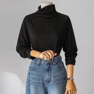 (안나앤플러스) A. 서딘 버튼 하프넥 티셔츠[티셔츠D0722I03] 빅사이즈