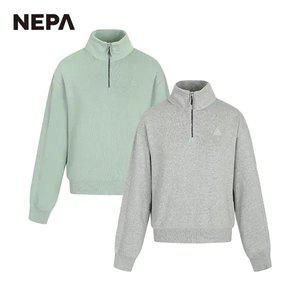 네파 여성 C/P 로고 와펜 하프집업 스웨트셔츠 (루즈핏) 7J85368