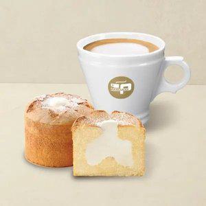 [파스쿠찌] 카페 라떼(R)+폭신한 생크림 카스텔라