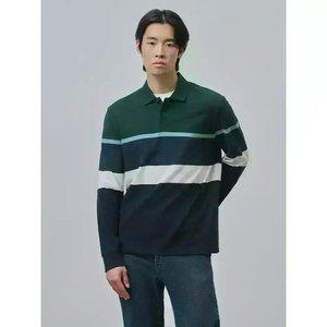 [빈폴] 컬러블럭 피케 칼라넥 티셔츠 - 그린 (BC4841C09M)