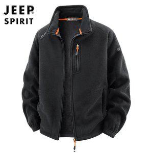 JEEP SPIRIT 남성용 가을 겨울 바람막이 점퍼 루즈핏 후리스 집업 자켓