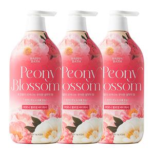 해피바스 블로썸퍼퓸 바디워시 피오니, 900g, 3개