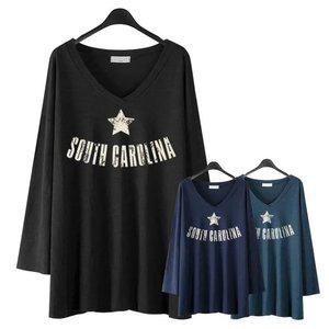 [카카오7%]에스티아 1931 캐롤라이나 브이넥 티셔츠 빅사이즈