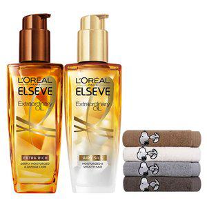 로레알파리 오일 1+1 / 엑스트라 오디네리 오일 8종 중 택2 + 스누피 타올 1장(색상 랜