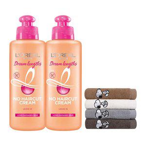 로레알파리 드림랭스 노 헤어컷 크림 200ml 2개 + 스누피 타올 1장(색상 랜덤)