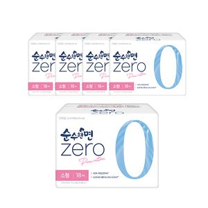 순수한면 제로 생리대, 소형 18입, 5개