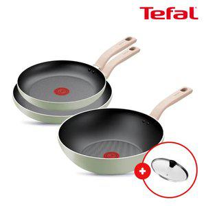 테팔 인덕션 민트 세이지 3종(팬24+28+웍28)(+레온유리뚜껑28cm)