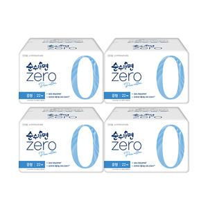 순수한면 제로 생리대, 중형 22입, 4개