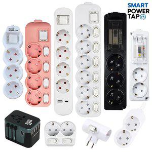 스마트파워탭 국산 멀티탭 1구~6구 /개별 절전 과부하차단 고용량 연장선 USB 멀티 콘