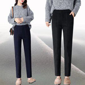 힙제이 부드러운 기모가 포인트 스판 슬랙스 빅사이즈까지 블랙 겨울 여성바지 4XL