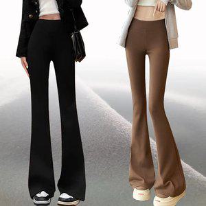 힙제이 기모부츠컷 엠보원단 블랙 슬랙스 빅사이즈까지 블랙 겨울 여성바지 4XL