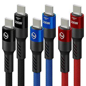[100W C to C 로프 케이블] C타입 PD 고속 충전 케이블 노트북 태블릿 초고속 충전기