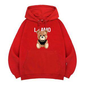 엘라모 3H 스마일곰돌 후드티 남녀공용 빅사이즈 M~4XL