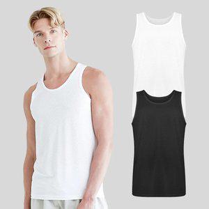 제임스딘 남자 쿨메쉬 스포츠 조끼런닝 2매세트(블랙/화이트)