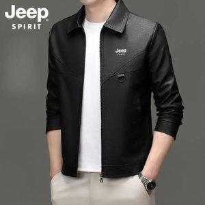JEEP SPIRIT 남성 가죽자켓 가을 겨울 바람막이 캐주얼 자켓