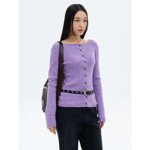 [에잇세컨즈] 버튼 포인트 카디건  라이트 퍼플 (16525AAQ2S)