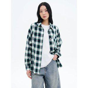 [에잇세컨즈] [UNI8] 변형 긴팔 체크셔츠 그린 (165264CQ1M)