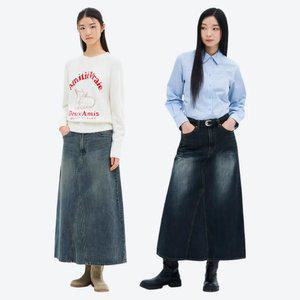[에잇세컨즈] 틴워싱 데님 롱 스커트 (355127LPE) (2종)