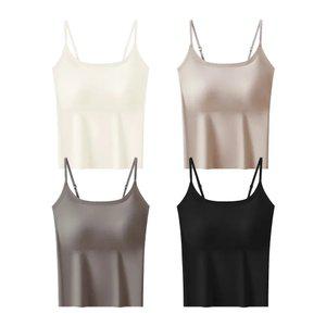 슬림 심리스 브라캡 끈나시 민소매 브라탑 여성 내의 런닝