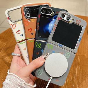 최신 귀여운 갤럭시 Z플립 케이스 맥세이프 하트 컬러 / 핸드폰케이스 지플립6 5 4 3