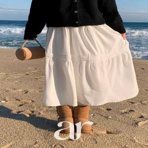 (기모버전 출시) 플로브 밴딩 캉캉 플레어 기모 롱 스커트 sk7102