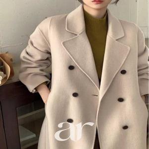 울캐시미어함유 (MADE) 센디 더블 핸드메이드 캐시미어 누빔안감 탈부착 롱 코트 ct16