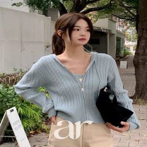 (여리한방울/따로또같이세트템) 모엣 케이블 니트 나시 후드집업 세트 st2972