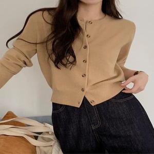 (딱예쁜기장감/부드러움/가을코디필수) 오마쥬 베이직 라운드 가디건 cd3480