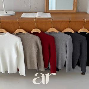 (슬림한실루엣/레이어드활용도UP) 르엔브 베이직 골지 반폴라 니트 nt5264