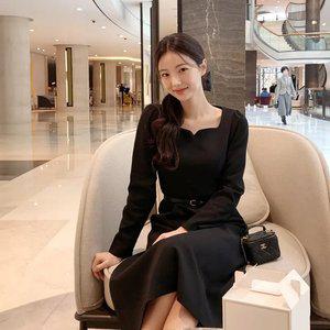 (MADE/롱미니/탑셀러/기모추가) 에르베 2기장 하트넥 A라인 긴팔 원피스 op14473