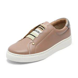 [SNRD]여성 천연소가죽 슬립온 스니커즈 밴드퍼스니커즈