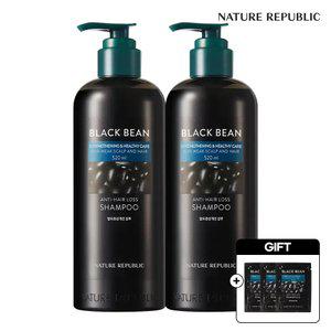[네이처리퍼블릭/베스트] 30ml 증정 블랙빈 탈모증상 개선 샴푸 520ml 2개