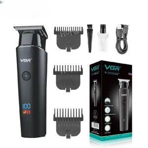VGR 헤어 클리퍼 충전식 남성 셀프 컷 트리머 무선 LED 디스플레이