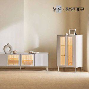 장인가구 무와 E0등급 하이그로시 600-1800 높은 거실장 티비다이 모음전