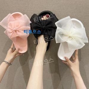 왕리본 슬리퍼 소프트 경량 사무실 푹신한 엄마 여성 편한 휴양지 티류으스