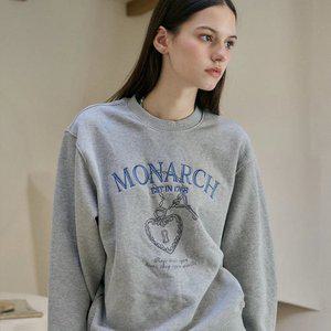 모나크 자수 스웨트셔츠 그레이