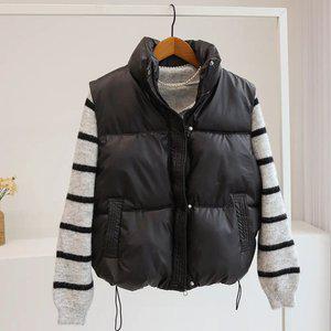 [잇수다] 포스펠 무광 하이넥 스트링 패딩 조끼 베스트