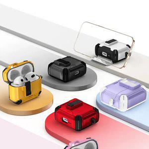 에어팟 프로 1 2 3 4세대 올인원 멀티 휴대폰 거치 기능 잠금 보관 커버 케이스