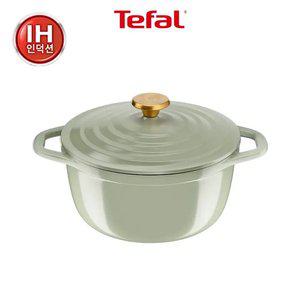 [테팔] 에어 주물냄비 페어그린 24cm+실린콘손잡이2P