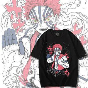 2025 귀멸의 칼날 상현 아카자 라운드넥 반팔 티셔츠 반팔티