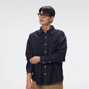 데님 오버핏 셔츠_SPYJF23C01