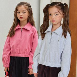 [가을최종]심플로고반집업크롭맨투맨(2color)