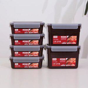 리젠리빙 오젠 김장 소분용 김치통 6종 세트 1.1L 4개 / 2.2L 2개