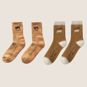 푹신한 안전화 작업양말 두꺼운 등산 중목 남성 여성등산양말 4셋트