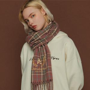 헤리티지 체크 머플러 핑크