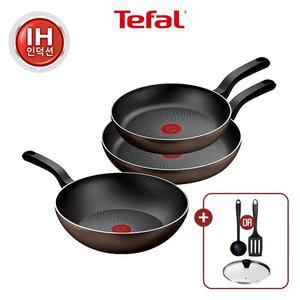 [테팔] 라이트쿡 인덕션 프라이팬 3종(팬24+팬28+웍28)+레온24&비앤비뉴 조리도구 1개