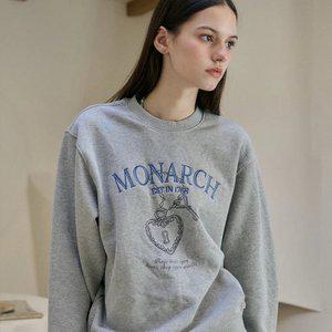 모나크 자수 스웨트셔츠 그레이