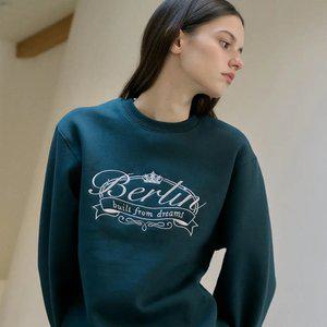 베를린 자수 스웨트셔츠 딥그린