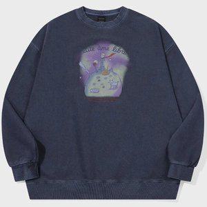 쁘띠아므 피그먼트 스웨트셔츠 다크블루